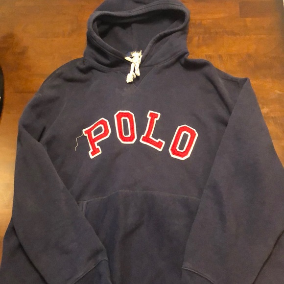 navy blue polo hoodie